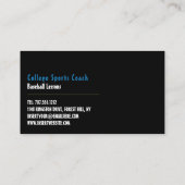 Baseball Field Landscape, Coach Visitekaartje (Achterkant)