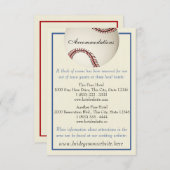 Baseball Field Pass Wedding Information Kaart (Voorkant / Achterkant)