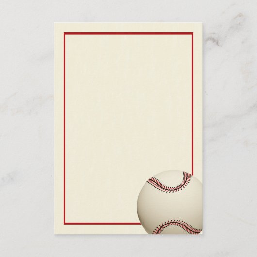 Baseball Field Pass Wedding Information Kaart (Achterkant)