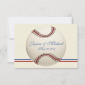 Baseball Field Pass Wedding Response Kaart (Achterkant)