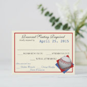 Baseball Field Pass Wedding Response Kaart (Staand voorkant)
