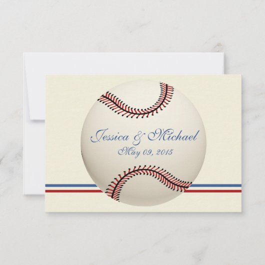 Baseball Field Pass Wedding Response Kaart (Achterkant)