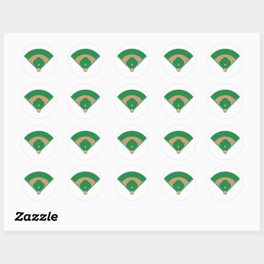 Baseball Field Ronde Sticker (Vel)