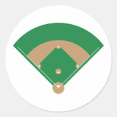 Baseball Field Ronde Sticker (Voorkant)