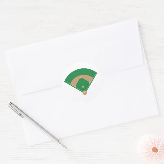 Baseball Field Ronde Sticker (Envelop)
