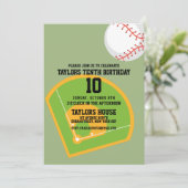 Baseball Field Sports Custom Birthday Party Kaart (Staand voorkant)