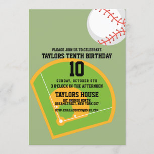 Baseball Field Sports Custom Birthday Party Kaart