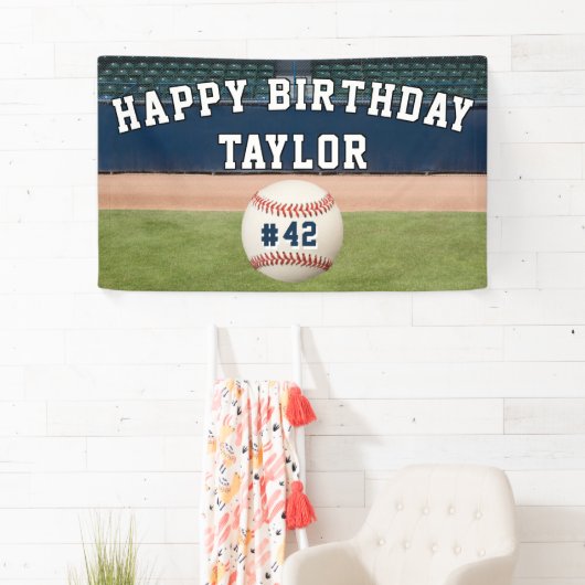 Baseball Field Team Number Sports Happy Birthday Spandoek (Insitu)