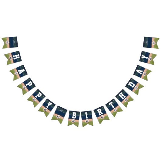 Baseball Field Team Number Sports Happy Birthday Vlaggetjes (Alle)