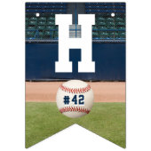 Baseball Field Team Number Sports Happy Birthday Vlaggetjes (Tweede vlag)