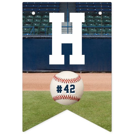 Baseball Field Team Number Sports Happy Birthday Vlaggetjes (Tweede vlag)