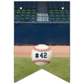 Baseball Field Team Number Sports Happy Birthday Vlaggetjes (Eerste vlag)