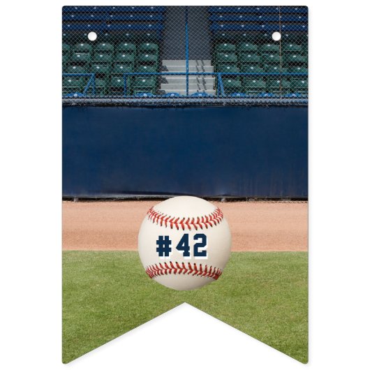 Baseball Field Team Number Sports Happy Birthday Vlaggetjes (Eerste vlag)