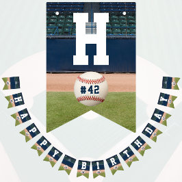 Baseball Field Team Number Sports Happy Birthday Vlaggetjes