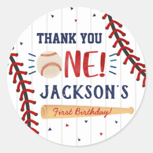 Baseball First 1e verjaardag Dank u Stickers