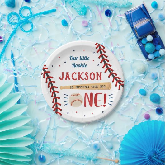 Baseball First 1st Birthday Paper Borden Papieren Bordje (Feest)