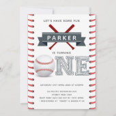 Baseball First Birthday Boy Kaart (Voorkant)