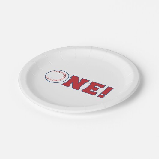 Baseball First Birthday Paper Borden Papieren Bordje (Gekanteld)