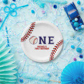 Baseball First Birthday Paper Borden Papieren Bordje (Feest)