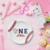 Baseball First Birthday Paper Borden Papieren Bordje (Feest)