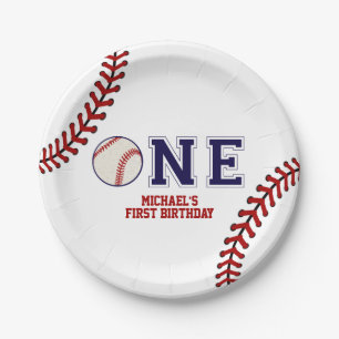 Baseball First Birthday Paper Borden Papieren Bordje