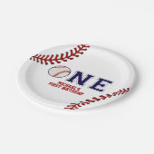 Baseball First Birthday Paper Borden Papieren Bordje (Gekanteld)