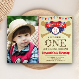  Baseball First Birthday Party Foto Kaart