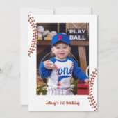 Baseball First Birthday Rookie of The year photo Kaart (Achterkant)