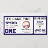 Baseball "First Year Down" 1e verjaardag ticket Kaart (Voorkant)
