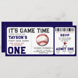 Baseball "First Year Down" 1e verjaardag ticket Kaart