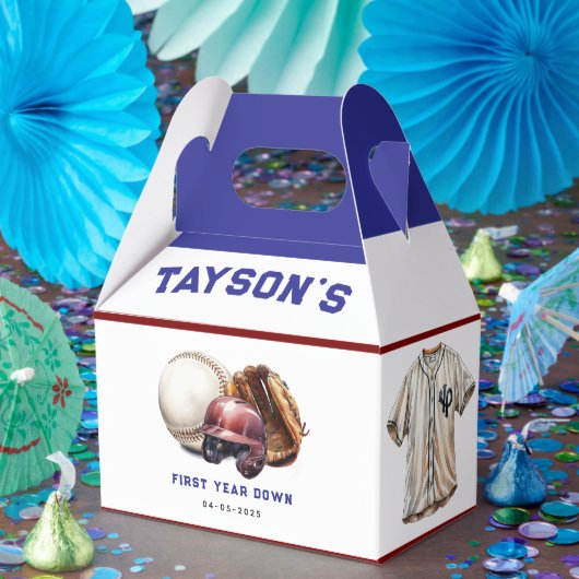 Baseball First Year Down 1st Birthday Bedankdoosjes (Feest)