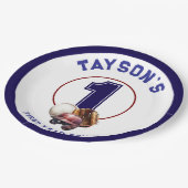 Baseball First Year Down 1st Birthday Papieren Bordje (Gekanteld)