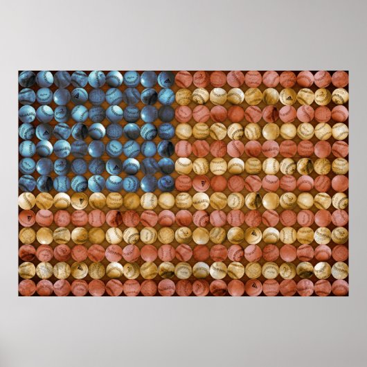 Baseball Flag Art - Amerika's vorige keer gevierd Poster (Voorkant)