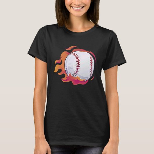Baseball Flame Cute Baseball Player Coach Athlete T-shirt (Voorkant)