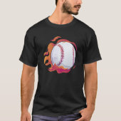 Baseball Flame Cute Baseball Player Coach Athlete T-shirt (Voorkant)