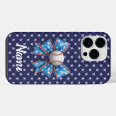 Baseball Flirt Bal Amerikaanse Vlag iPhone Hoesje (Achterkant horizontaal)
