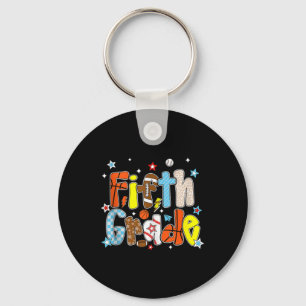 Baseball Football Basketbal Preppy Vijfde Grade Bo Sleutelhanger