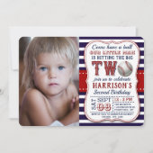 Baseball Foto 2e verjaardag Uitnodigingen (Voorkant)