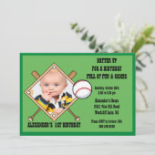 Baseball FOTO Birthday Uitnodiging (Staand voorkant)