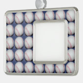 Baseball-foto Verzilverd Omlijst Ornament (Links)