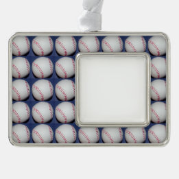 Baseball-foto Verzilverd Omlijst Ornament