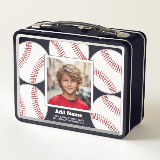 Baseball Foto Voeg Jouw naam en contact op school  (Achterkant)