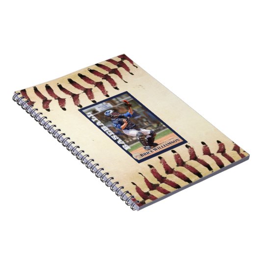 Baseball Fotokaart Collector Stijl Notitieboek (Rechterzijde)