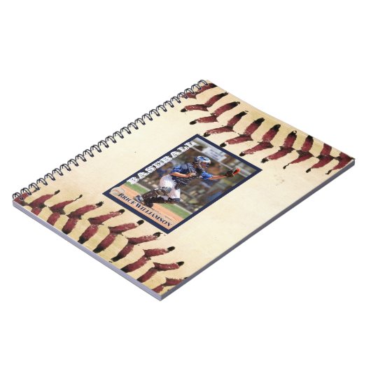 Baseball Fotokaart Collector Stijl Notitieboek (Linkerzijde)