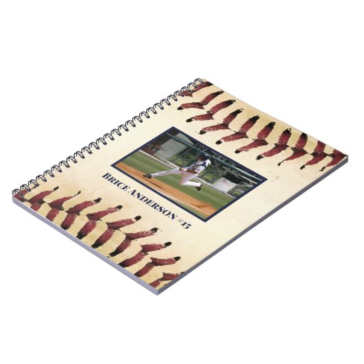 Baseball-foto's Rustic Memory Scrapbook Notitieboek (Linkerzijde)