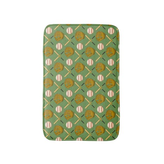 Baseball Fun Bath Mat (Voorkant Verticaal)