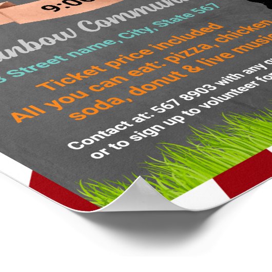 Baseball Fundraiser sjabloon Poster (Hoek)