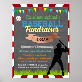 Baseball Fundraiser sjabloon Poster