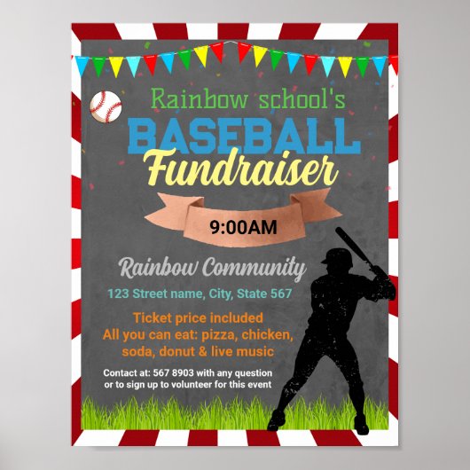 Baseball Fundraiser sjabloon Poster (Voorkant)
