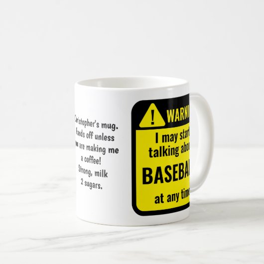 Baseball Funny Personalized Koffiemok (Voorkant rechts)